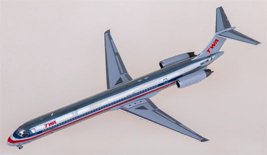 NG Models TWA McDonnell Douglas MD-83 N9615W 1:400 Diecast Model view 1