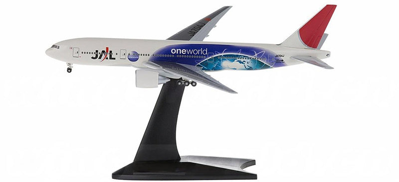 Herpa JAL Boeing 777-200ER JA704J member of oneworld 1:400 Diecast Model view 3