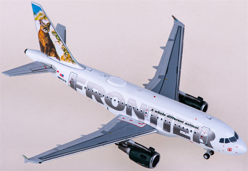 NGモデルズ フロンティア航空 エアバスA318 N807FR 1:400スケール 飛行機 組み立て済み旅客機モデル ディスプレイ