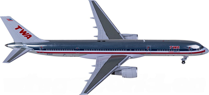 NG Models TWA Boeing 757-200 N704X 1:400 Diecast Model view 2