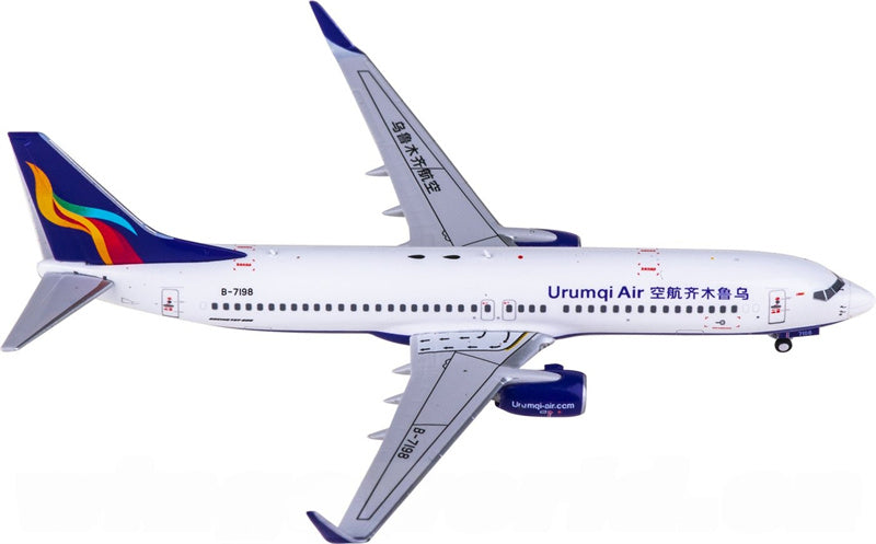AeroPolaris 1:400 Urumqi Air Boeing 737-800 B-7198 Diecast Model view 4