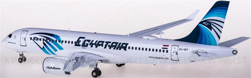 Watermarked - JC Wings EgyptAir Airbus A220-300 SU-GEY 1:200 Diecast Model