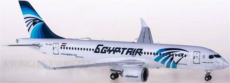 Watermarked - JC Wings EgyptAir Airbus A220-300 SU-GEY 1:200 Diecast Model