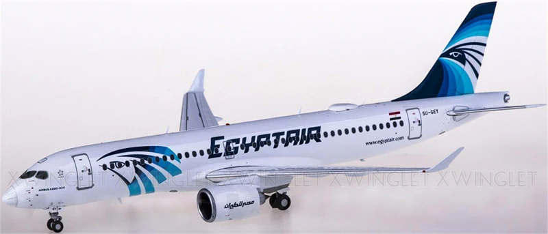 Watermarked - JC Wings EgyptAir Airbus A220-300 SU-GEY 1:200 Diecast Model