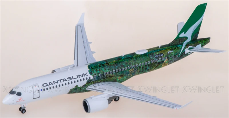 Watermarked - Herpa QantasLink Airbus A220-300 VH-X4A 1:200 Diecast Model